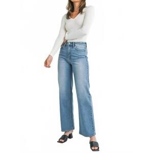 NEW JBD. high rise full length straight jeans in blue